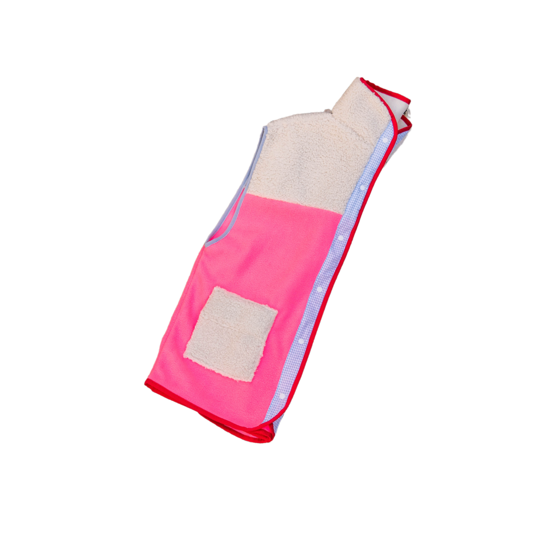 POLAIRE SANS MANCHE ROSE