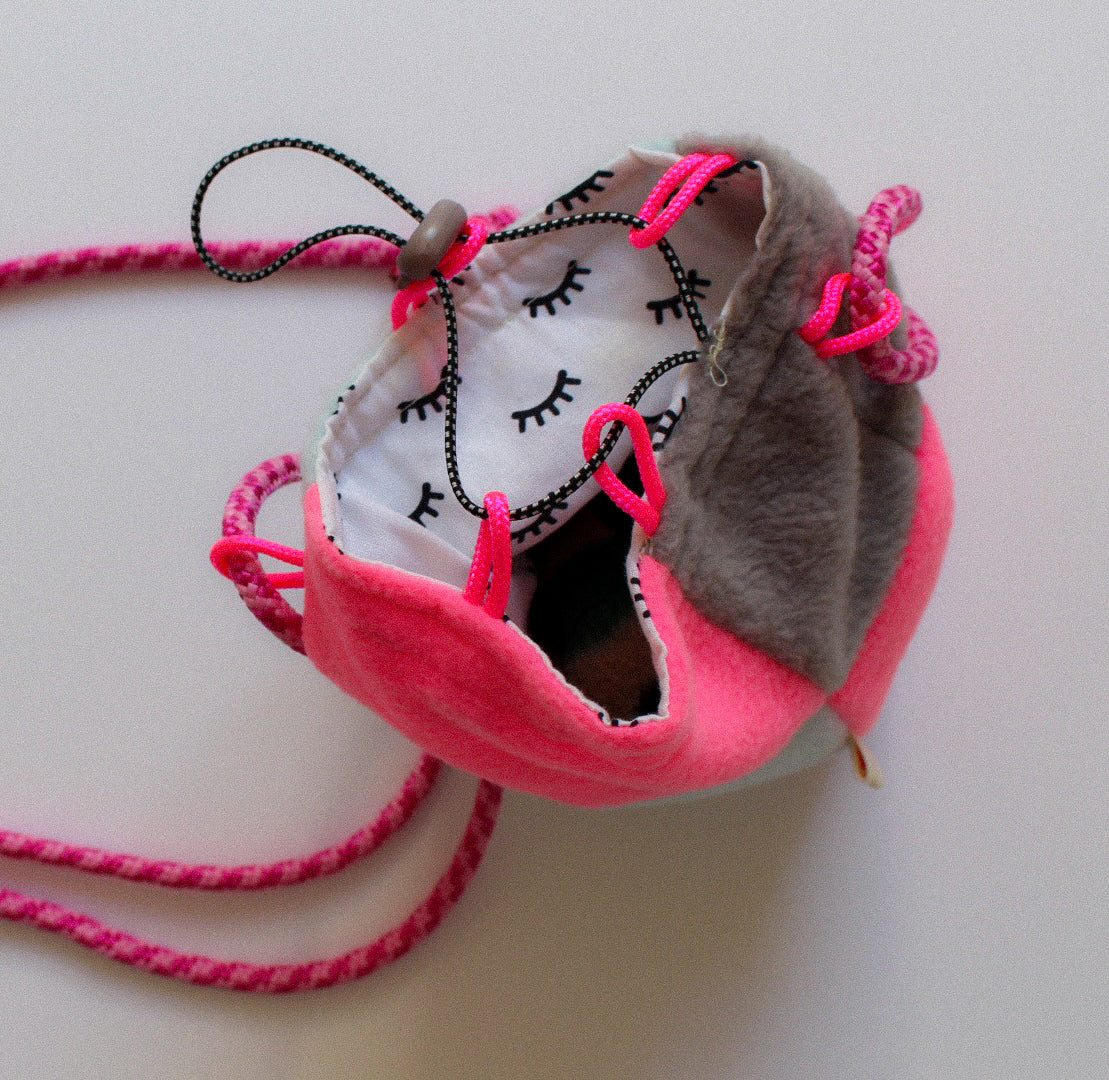 SAC A GOURDE ROSE GRIS