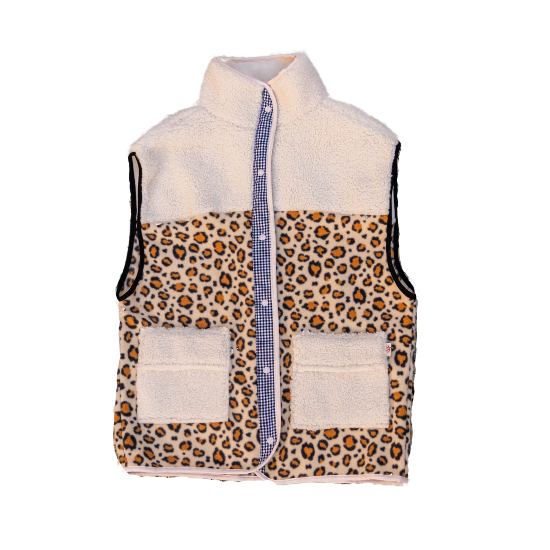 POLAIRE SANS MANCHE LEOPARD