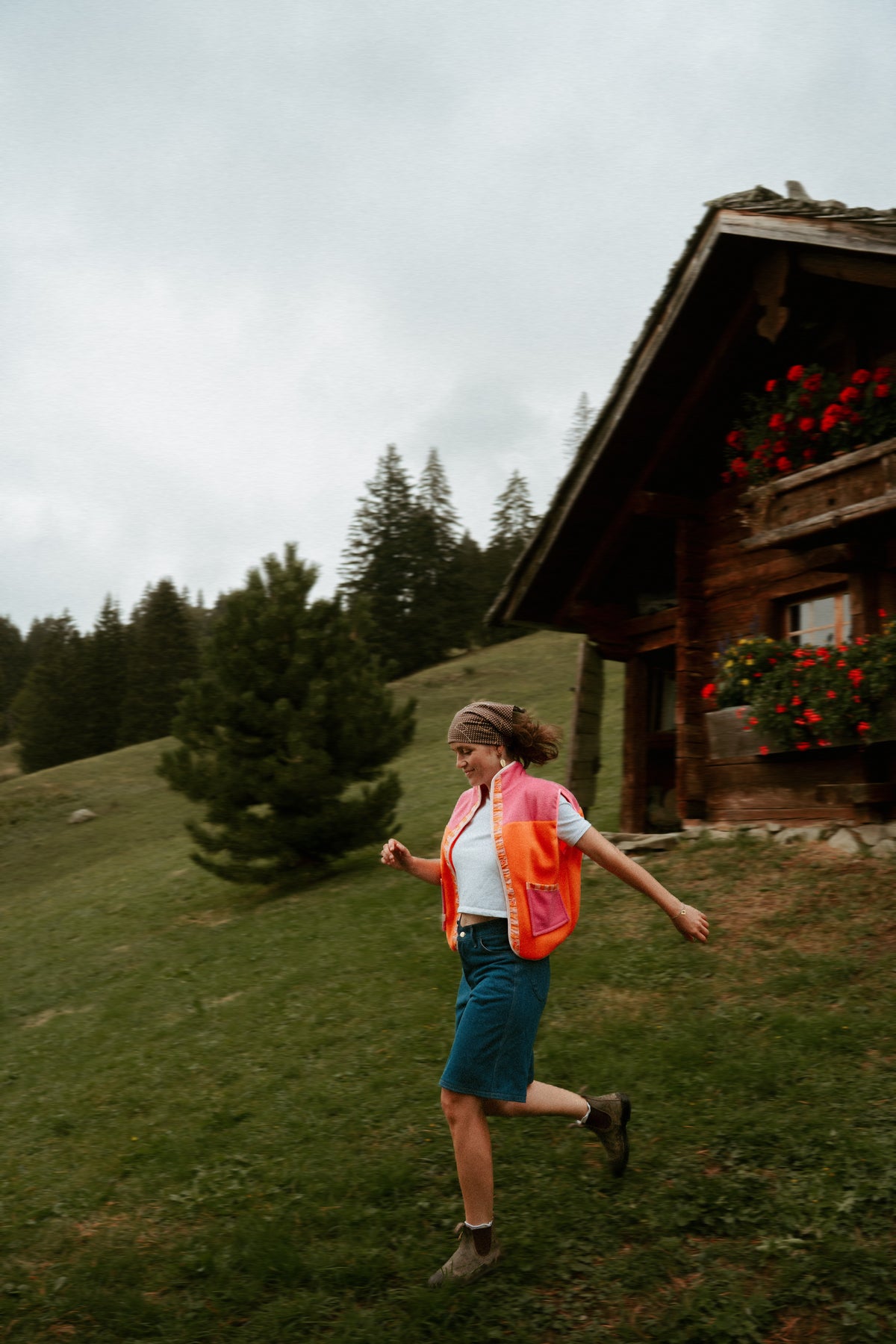 POLAIRE SANS MANCHE ROSE x ORANGE